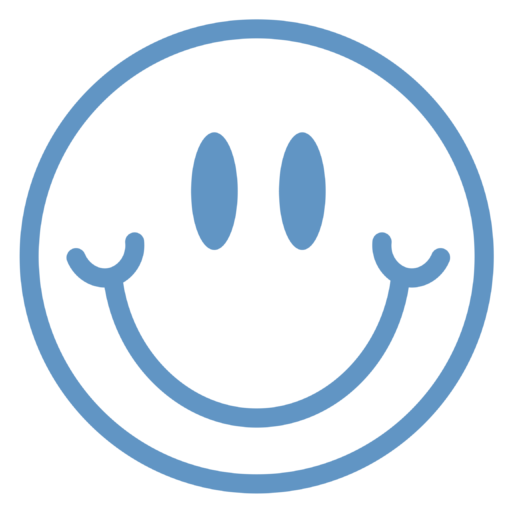 blue smiley face logo